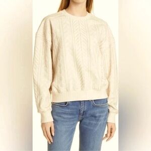 rag & bone Ivory Textured Crew Neck Sweater